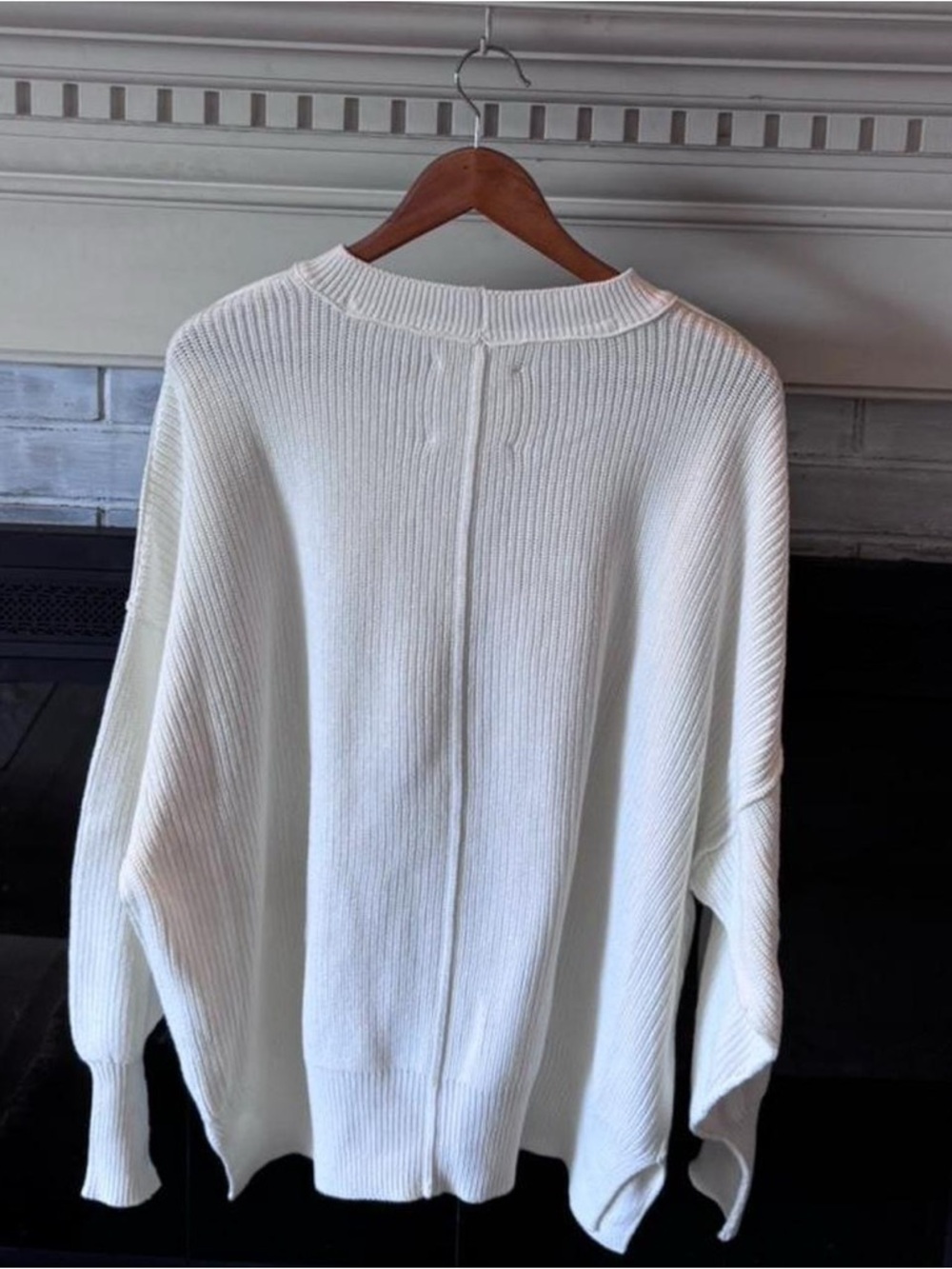 Aerie White Oversized Ribbed Cotton Sweater NWT M/L - Picture 6 of 9